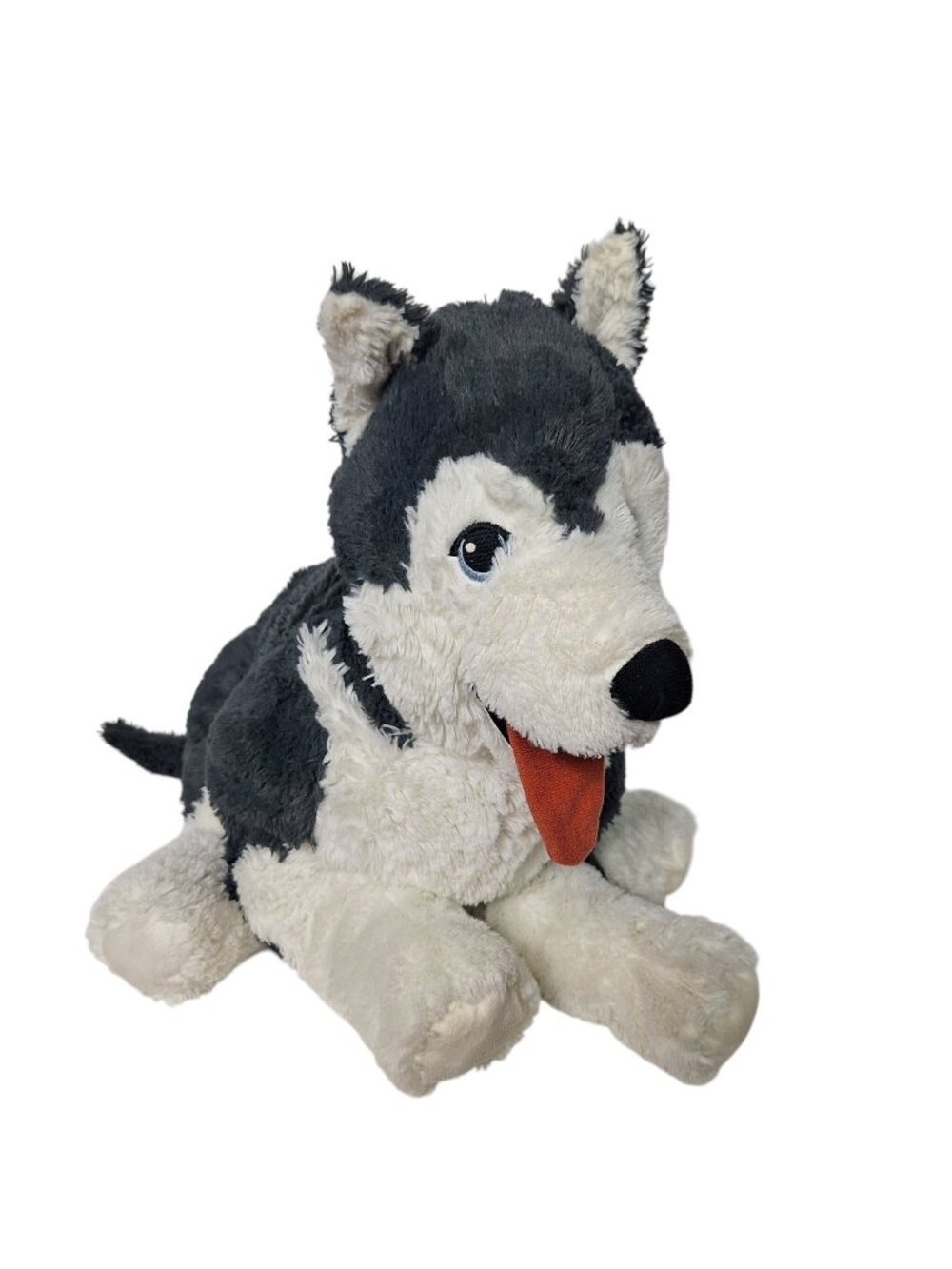 IKEA LIVLIG Siberian Husky Dog Plush Stuffed Animal Gray White Blue Eyes 22.5"